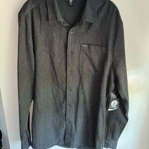 VOLCOM MEN’S CADEN GRAY LONG SLEEVE BUTTON DOWN- SIZE XL- NEW W/ TAGS​​